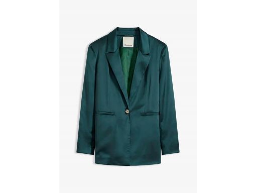 B.P.C marynarka oversize satynowa butelkowa zieleń r.46