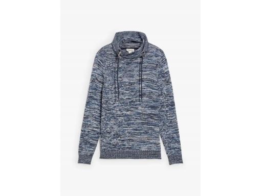 B.P.C sweter męski granatowy melanż z troczkami r.XXL
