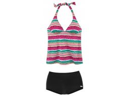LASCANA tankini kolorowe z szortami 38D