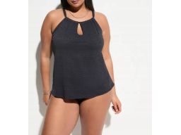 B.P.C tankini czarne ze strukturalnym wzorem z figami r.42