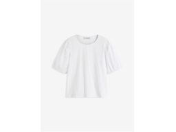B.P.C t-shirt bawełniany łososiowy z bufiastymi rękawkami ^44/46