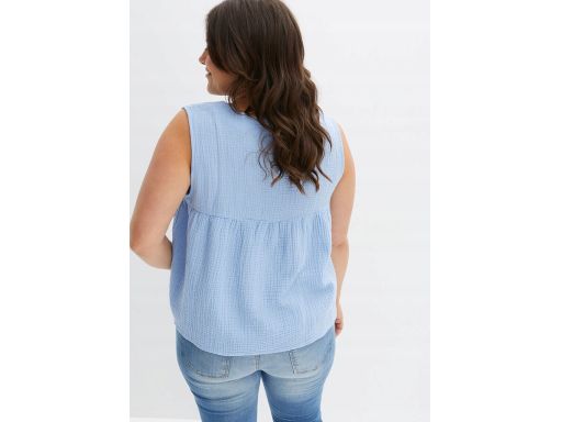 B.P.C bluzka muślinowa bez rękawów oversize niebieska 44.