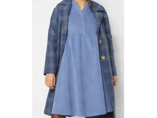 B.P.C sztruksowa sukienka indigo w fasonie A 44.