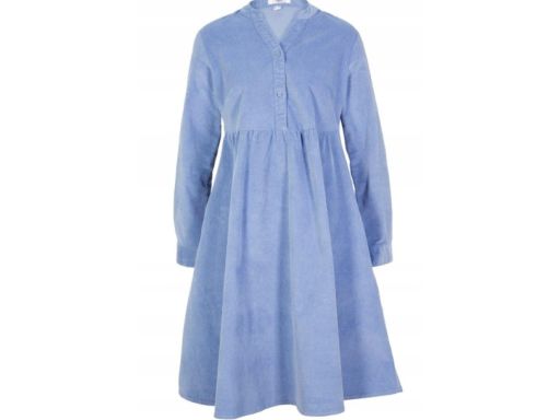 B.P.C sztruksowa sukienka indigo w fasonie A 44.