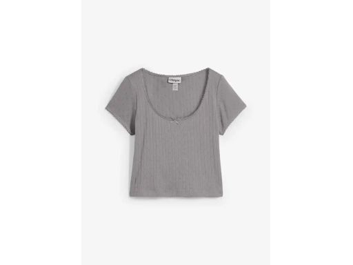 B.P.C t-shirt szary haftem i kokardką r.40/42