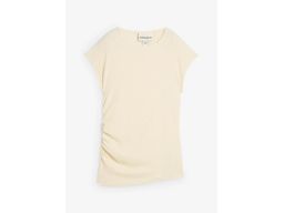 B.P.C kremowy t-shirt oversize z krepy r.40/42