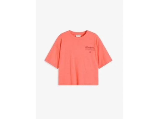 B.P.C krótki t-shirt oversize neonowy z nadrukiem 44/46.