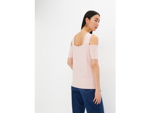 B.P.C t-shirt różowy z wycięciami odkryte ramiona r.44/46
