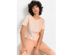 B.P.C t-shirt pomarańczowy prążek 44/46.