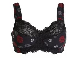 B.P.C biustonosz miękki w kwiaty z koronką r.80F