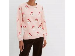 B.P.C bluza świąteczna różowa w mikołaje 52/54.
