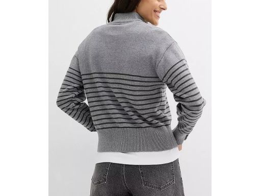 B.P.C sweter w paski krótszy szary r.40/42