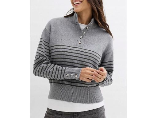 B.P.C sweter w paski krótszy szary r.40/42