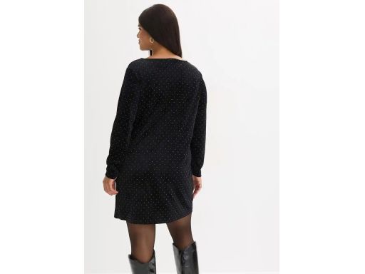 B.P.C czarna sukienka z dżetami welurowa r.36/38