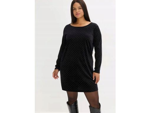 B.P.C czarna sukienka z dżetami welurowa r.36/38