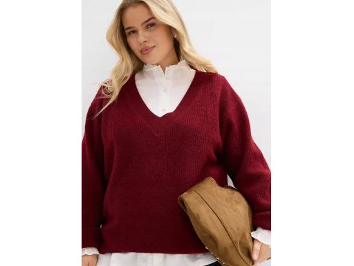 B.P.C sweter bordowy damski V r.40/42