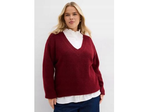B.P.C sweter bordowy damski V r.40/42