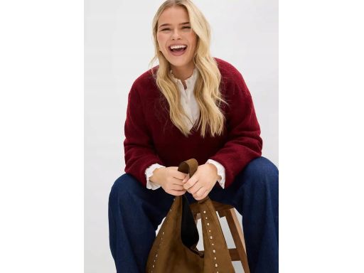 B.P.C sweter bordowy damski V r.40/42