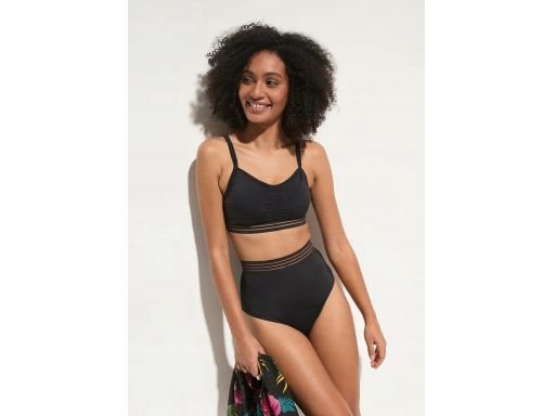 B.P.C czarne bikini bustier figi wysoki stan ^40