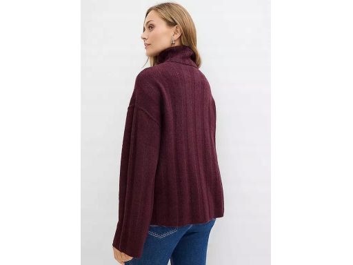 B.P.C sweter bordowy damski z golfem r.40/42