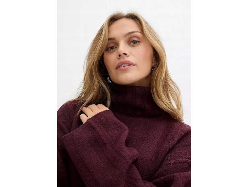 B.P.C sweter bordowy damski z golfem r.40/42