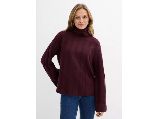 B.P.C sweter bordowy damski z golfem r.40/42