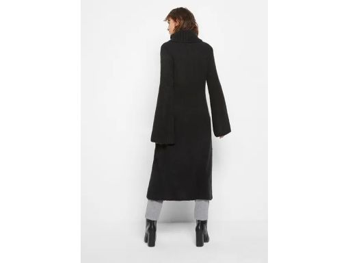 B.P.C długi sweter czarny golf z rozpięciem na dole r.44/46