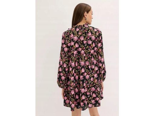 B.P.C sukienka szyfonowa czarna w kwiaty r.40