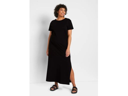 B.P.C długa sukienka maxi czarna z bawełny organicznej r.36/38