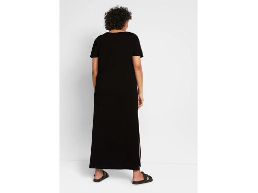 B.P.C długa sukienka maxi czarna z bawełny organicznej r.36/38