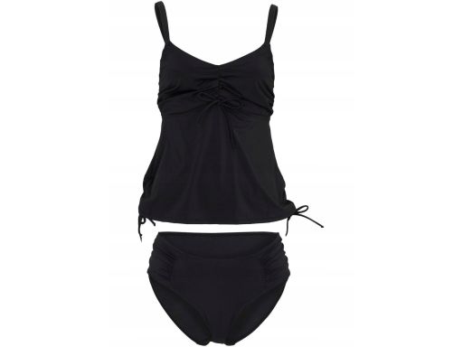 B.P.C czarne tankini na fiszbinach z marszczeniem figi w komplecie ^42