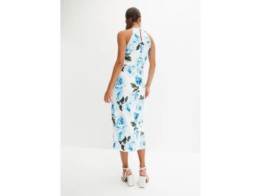B.P.C sukienka midi w kwiaty dekolt halter ^40/42