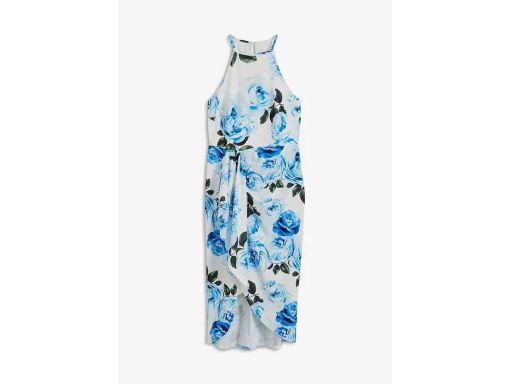 B.P.C sukienka midi w kwiaty dekolt halter ^40/42