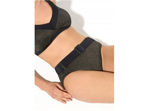 B.P.C ekskluzywne bikini czarne ze złotą nitką ^38