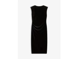 B.P.C czarna sukienka welurowa midi r.40/42