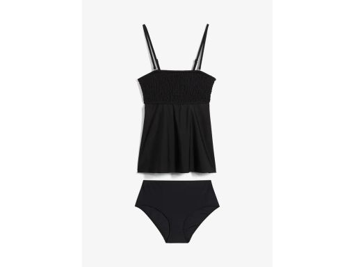 B.P.C czarne tankini z marszczeniem z figami w komplecie ^40