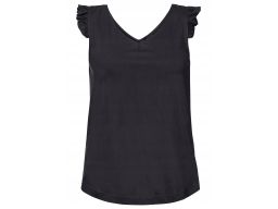 B.P.C top bawełniany czarny z falbankami ^36/38