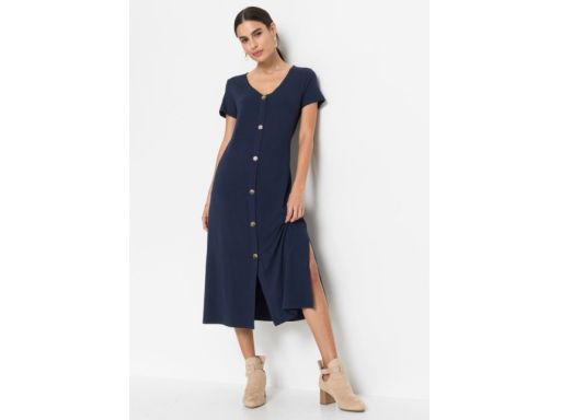 B.P.C sukienka midi z guzikami granat r.32/34