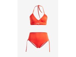 B.P.C pomarańczowe bikini z figami z wysokim stanem ^42
