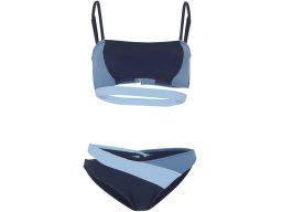 B.P.C bikini granatowo niebieskie bandeau z figami r.40