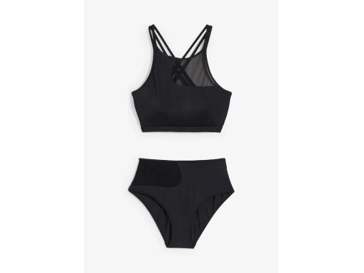 B.P.C czarne bikini bustier figi wysoki stan ^46