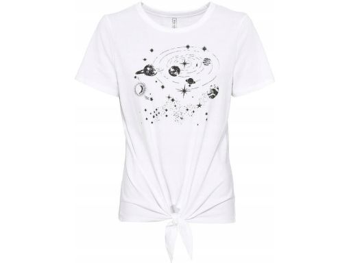 B.P.C t-shirt bluzka biała planety bawełna 40/42