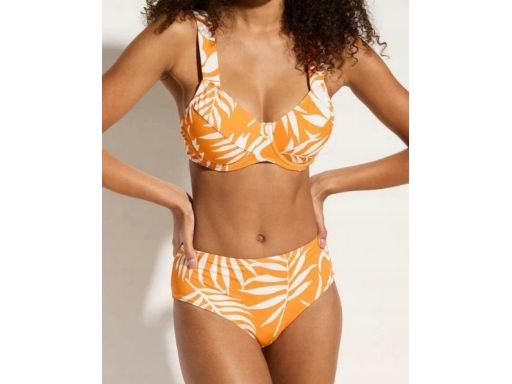 B.P.C bikini pomarańczowo-białe we wzory na fiszbinach minimizer 42 (8