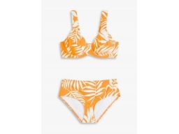 B.P.C bikini pomarańczowo-białe we wzory na fiszbinach minimizer 42 (8