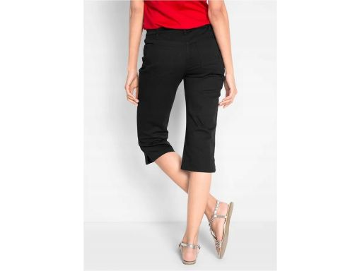 B.P.C spodnie 3/4 damskie czarne z haftami r.54