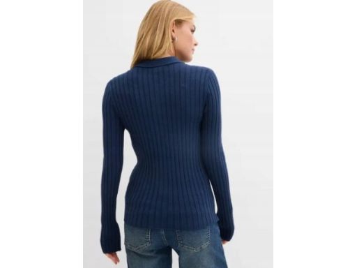 B.P.C sweter granatowy rozpinany z kołnierzykiem 44/46.