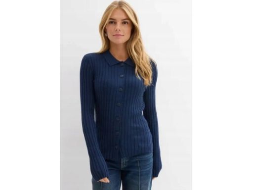 B.P.C sweter granatowy rozpinany z kołnierzykiem 44/46.
