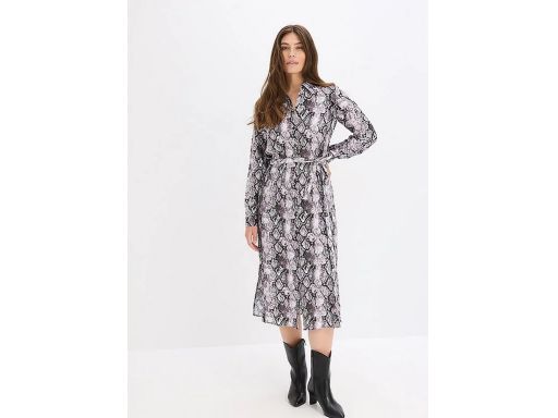 B.P.C wzorzysta sukienka koszulowa midi r.40
