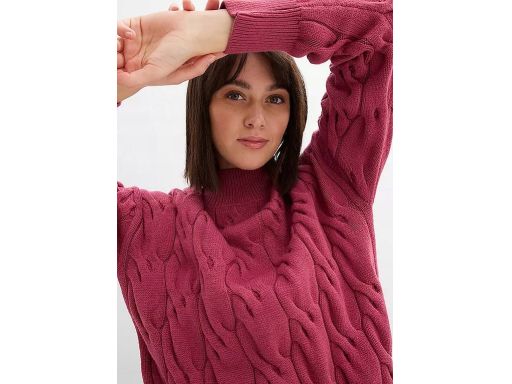 B.P.C fioletowy sweter ze splotami r.44/46