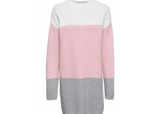 B.P.C sweterek oversize dłuższy, prążkowany w pasy 40/42.